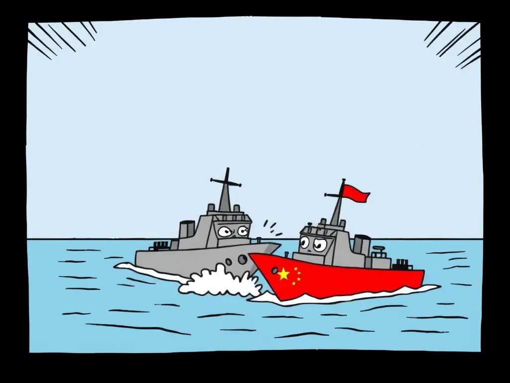 Китайский военный корабль столкнулся с собственным судном в Южно-Китайском море: детали инцидента